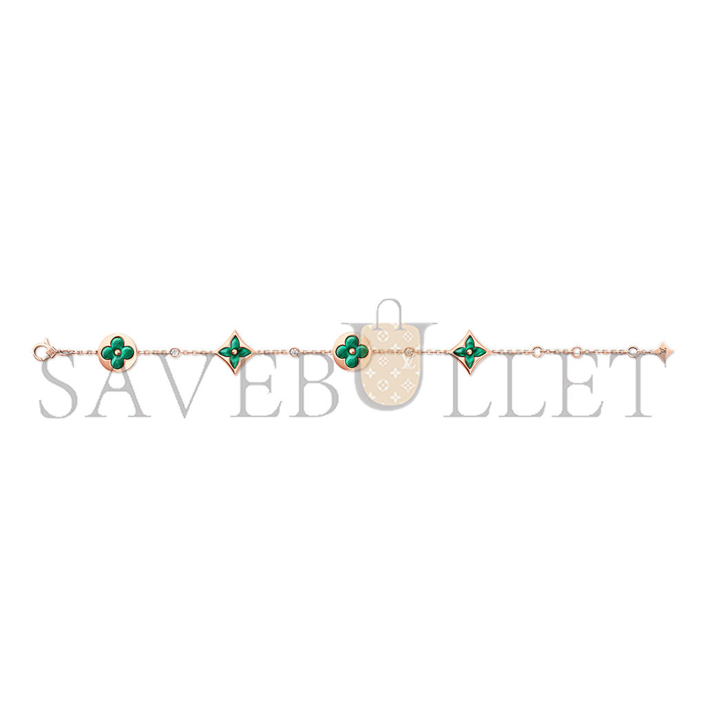l**is v*t*n color blossom bb multi-motifs bracelet, pink gold, malachite and Di*m*nds q95698